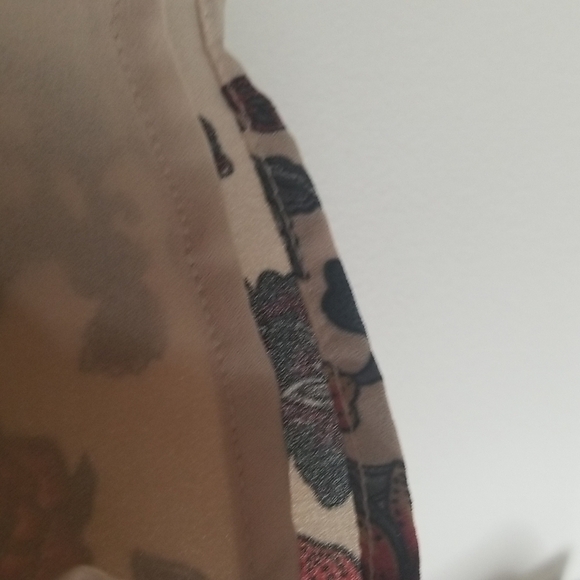 Forever 21  print long sleeve crop top blouse tie in back - Picture 5 of 6